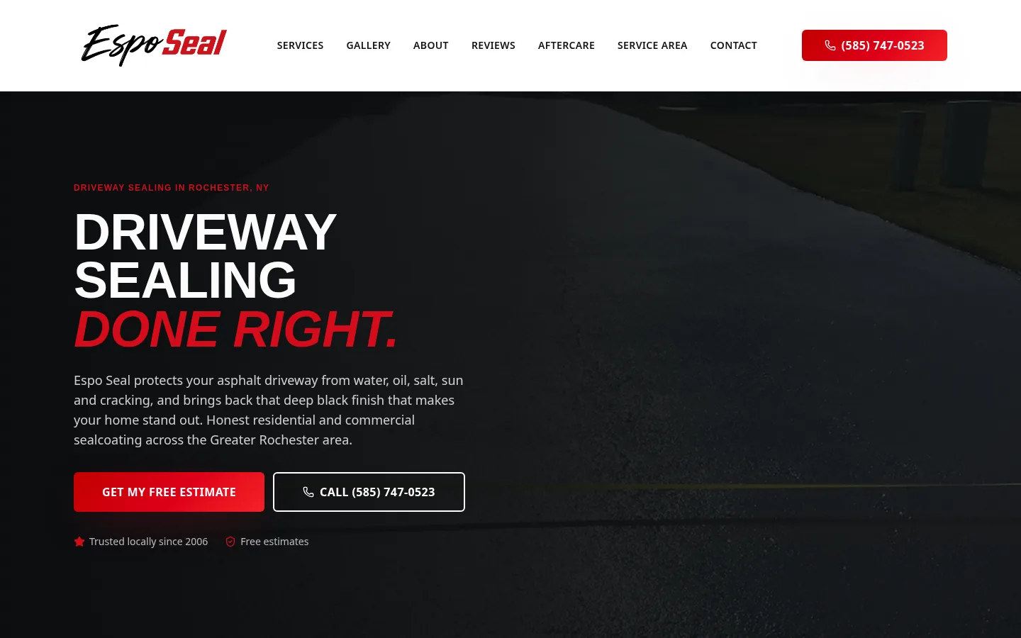 Espo Seal website homepage