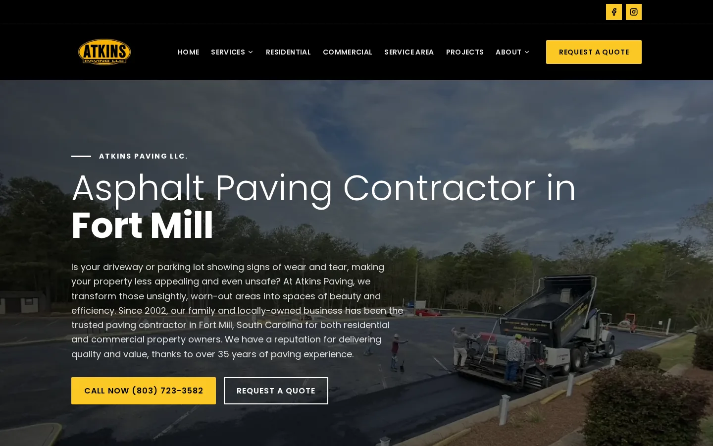 Atkins Paving website homepage